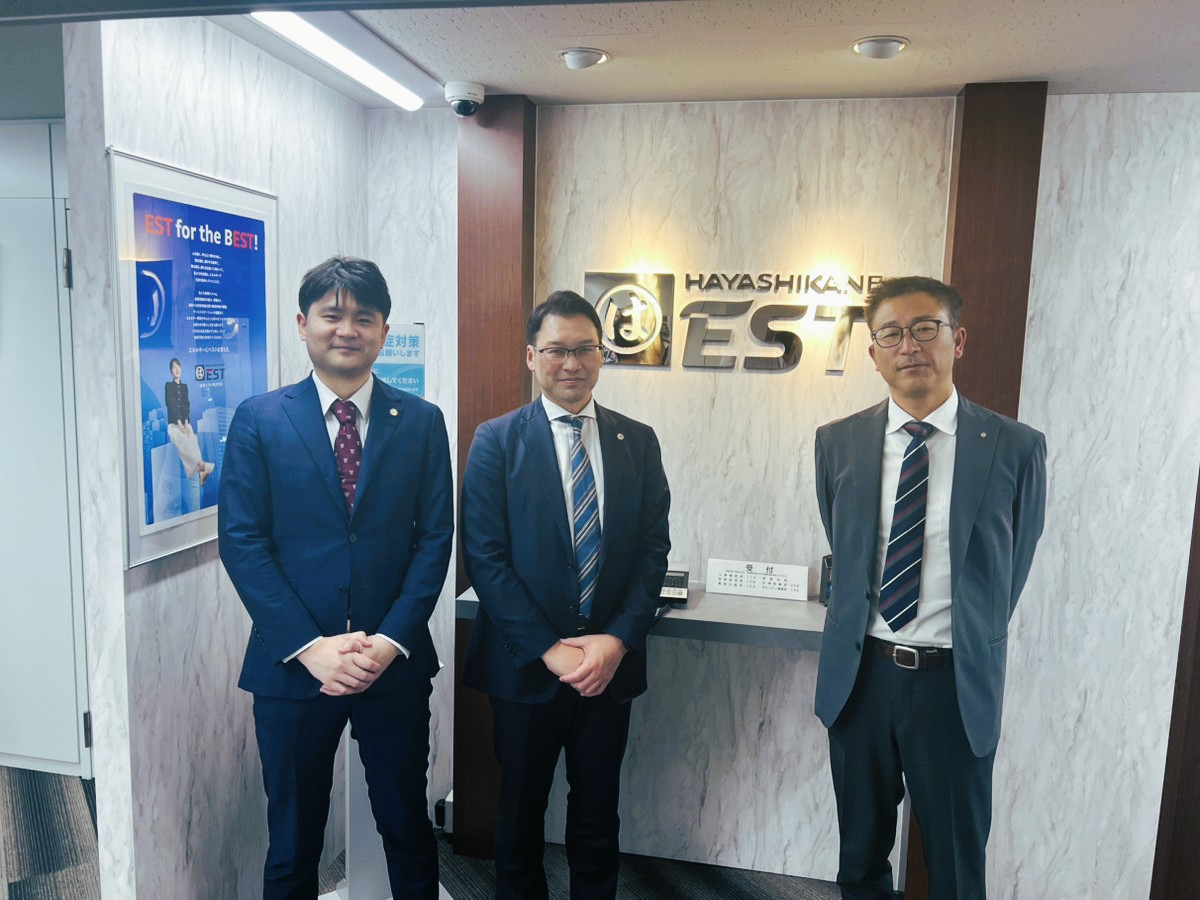 林兼エスト様ご担当者浦田様と弁護士本江・弁護士丸野